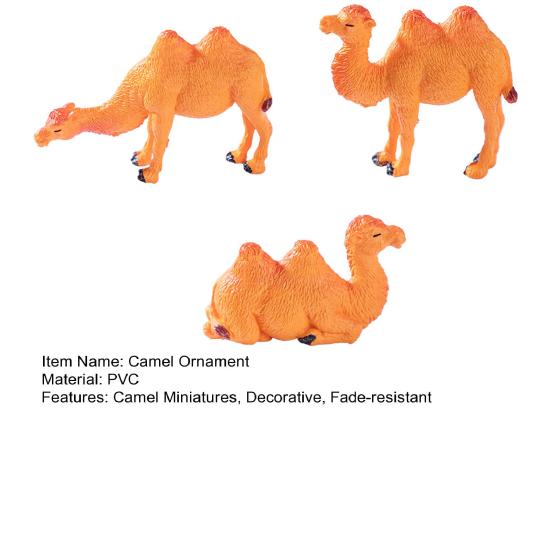 3 Pcs Mini Camel Ornaments Miniature Camel Figurines Desktop Decoration Mini Animal Statues for Micro Landscapes DIY Crafts