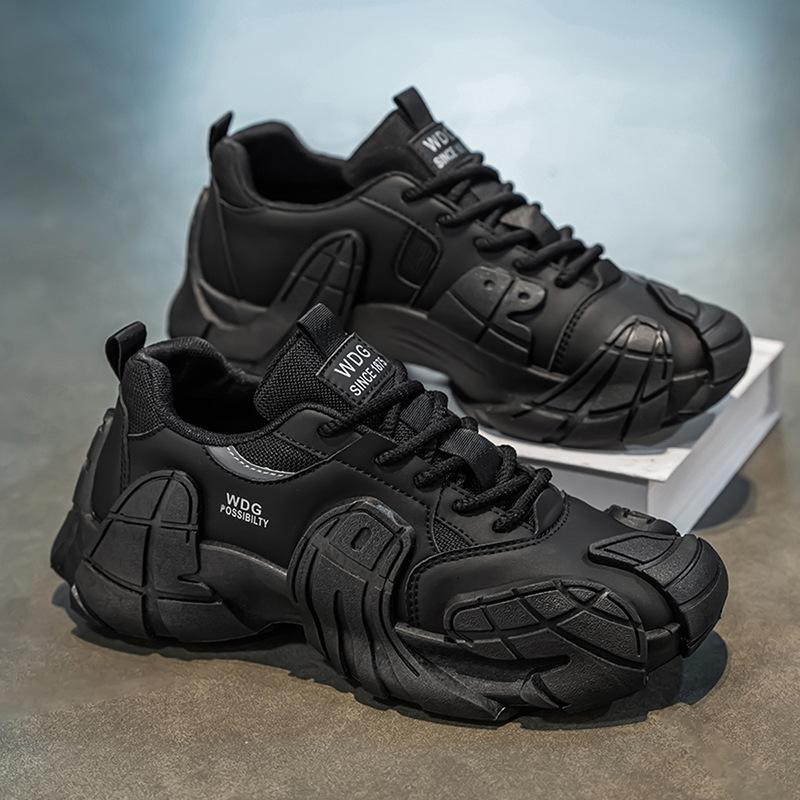 

Dad shoes men s spring 2025 new trend men s sports platform heightening dad shoes sneakers 39 чёрный