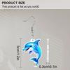 2D Flat Fun Dolphin Earrings Dangle Acrylic Ocean Animals Jewelry Sea Gifts for Women Summer Charms