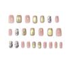 24PCS Glitter Fake Nails Cat Eye False Nails Reusable Acrylic Nails  DIY Manicure Art