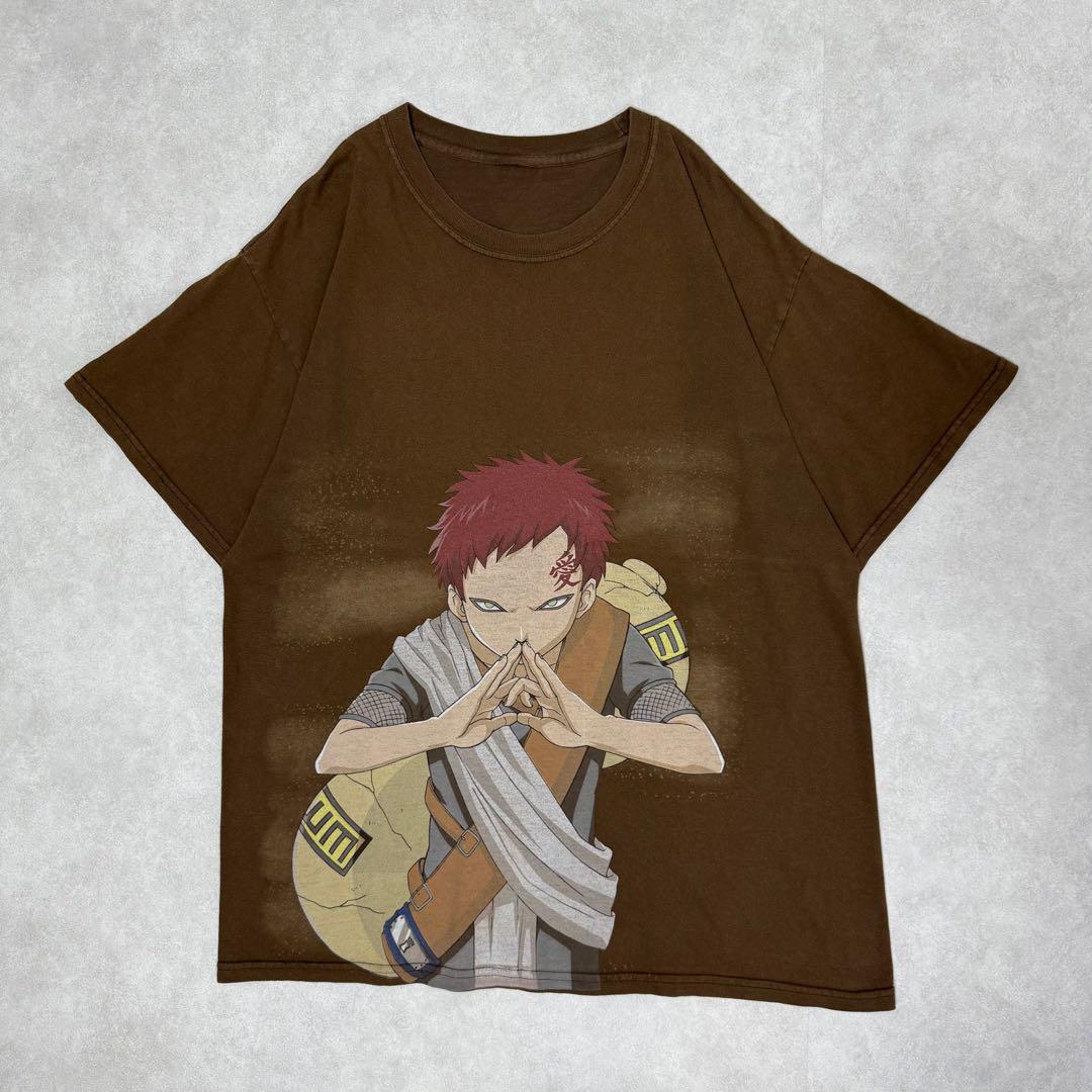 

[USED] Vintage 2000s Naruto Gaara Short Sleeve Shirt, Anime, Manga, Love, Brown, Part 1