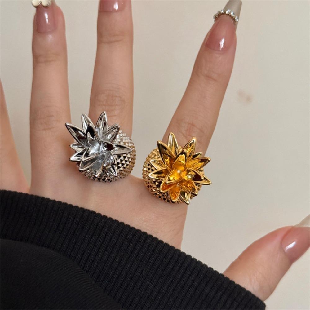 Aesthetic Pineapple Ring Zinc Zinc Alloy Fruit Ring Trendy Ananas Ring  Overlay