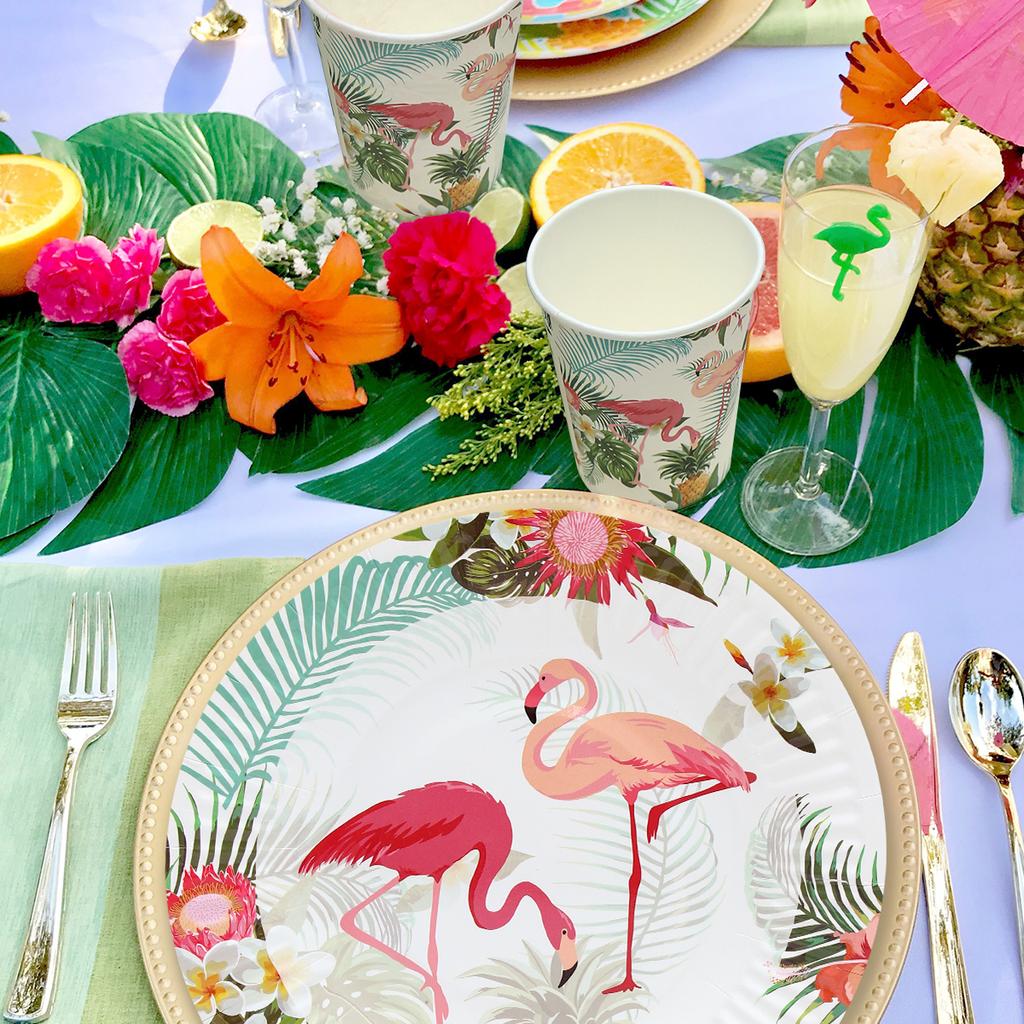 Hawaii Geschirr Party Luau Rosa Flamingo Party Decor Papier Platte Tasse Serviette Geburtstag Party Sommer Hawaii Hawaiian Party Supplie