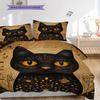 Tabby Cat Pattern Bedding Quilt Set Quilt Cover Pillowcase Home Decoration Birthday Gift (1 * duvet cover + 2 * pillowcase, without core)