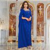 Cross-Border Elegant Women's Dress with Back Slit, Cape Sleeves, and Rhinestone Details
