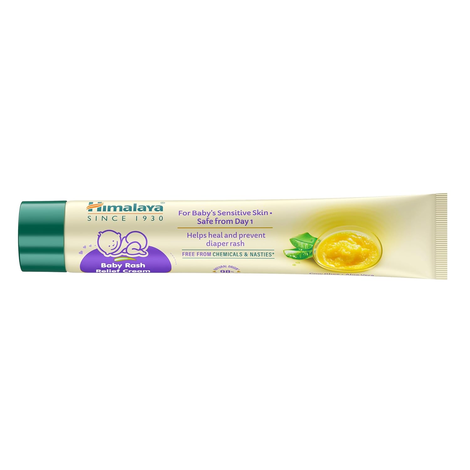 

Himalaya Baby Rash Relief Cream 20gm With Cow Ghee And Aloe Vera For Sensitive Skin Protection