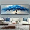 Impresiones sobre Lienzo del Árbol de la Vida Azul Grande Pintura Abstracta Arte de Pared Decorativo Clásico Pósteres de Árbol Azul Imagen Decoración para el Hogar