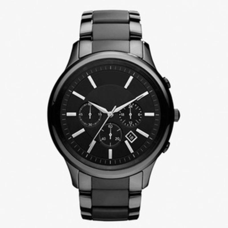Three-pin three-eye men s watch steel belt quartz watch steel belt calendar business men s watch