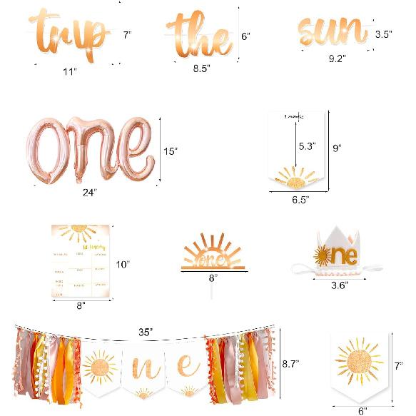 First Trip Around The Sun Birthday Decorations, Boho Sun 1st Birthday Decoration, You Are My Sunshine Party Supplies, Muted Sun Dessert Table