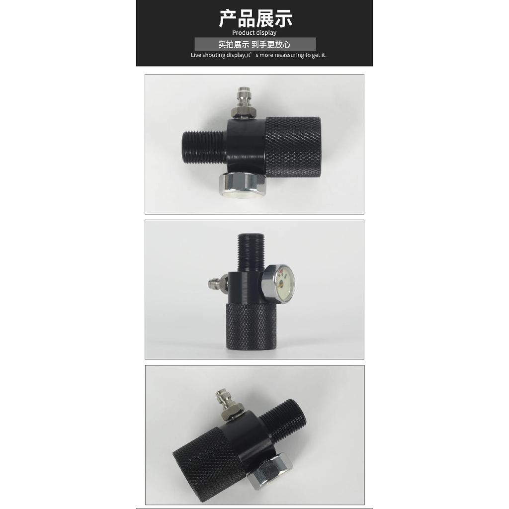 M18x1.5 Thread Pressure Tester Air Cylinder Adapter Extended Valve Adaptor For HPA Tank