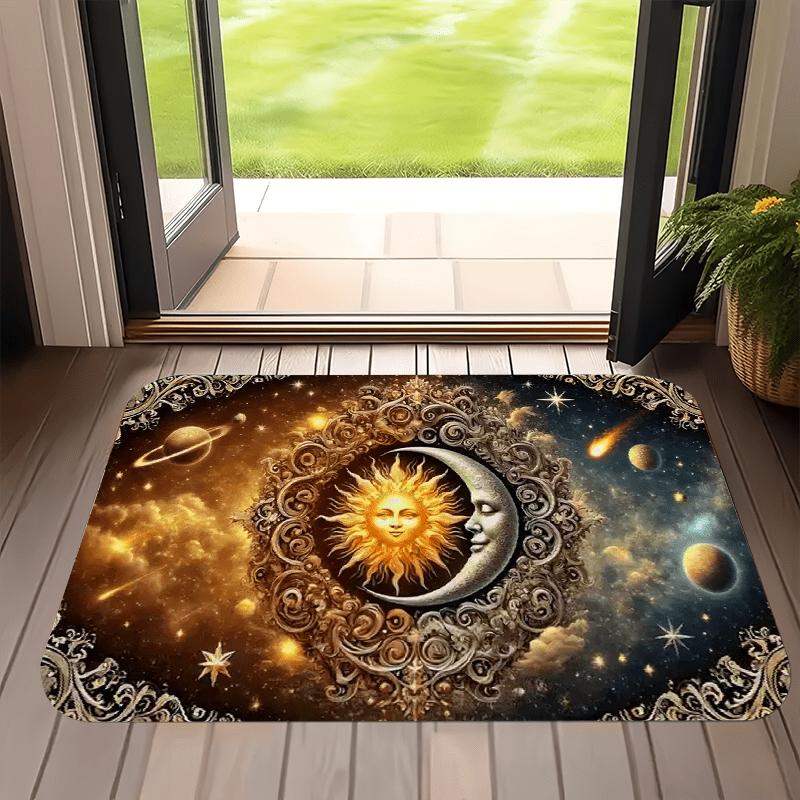 Mythical Sun  Moon God Welcome Doormat - Comfortable Non-Slip Floor Rug for Kitchen, Home, Office  Laundry Room Decor