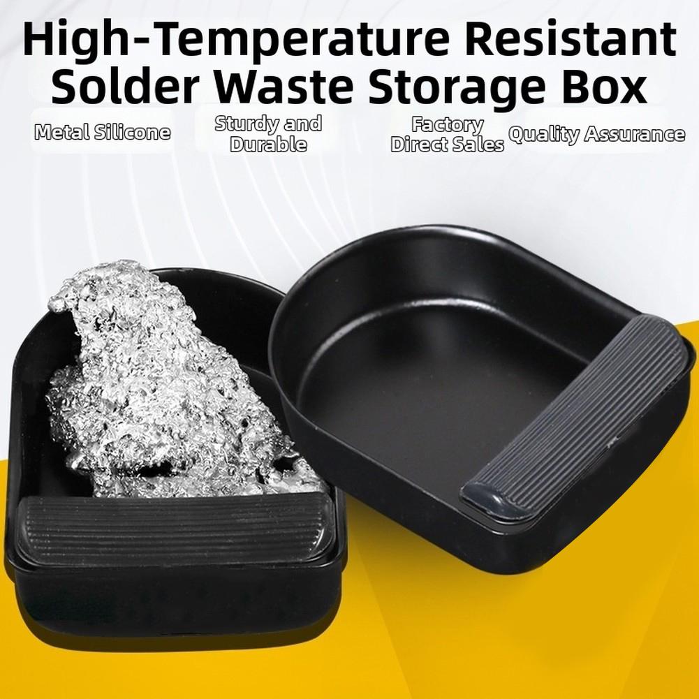 1pc Solder Dross Box High-Temperature Soldering Iron Tip Cleaner & Anti-Static Solder Waste Disposal Box For Soldering Tip Clean