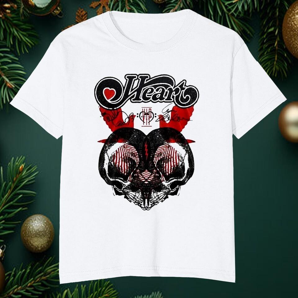 NEW Heart Royal Flush Tour 2025 Short Sleeve White All Size T-Shirt AM584 Unisex T-Shirt