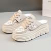 W3610 Breathable Women's Knit Sandals - 2024 Summer, Hollow Out, Thick Sole, Plus Size, Inner Heel Lift, Casual Fashion.