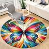 1pc Butterfly Colors Office Round Area Rug,  Mat Suitable ForOffice, Under Office Chairs Bedroom Living Room Home Decor, Room Deco