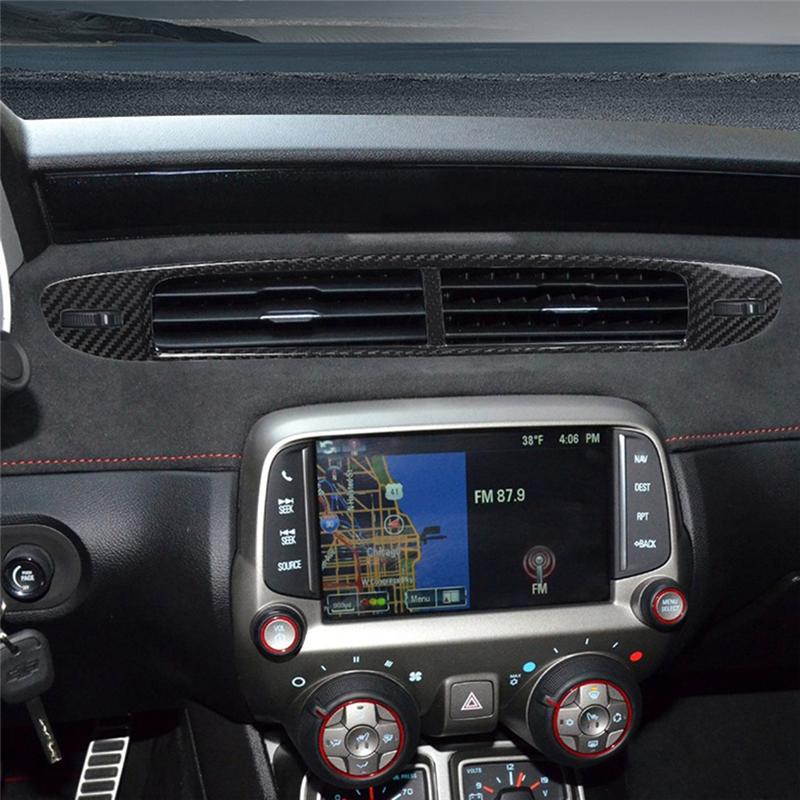 Ac29-Car Interior Central Air Outlet Panel Carbon Fiber Decoration Cover Stickers Accessories For  Camaro 2010-2015