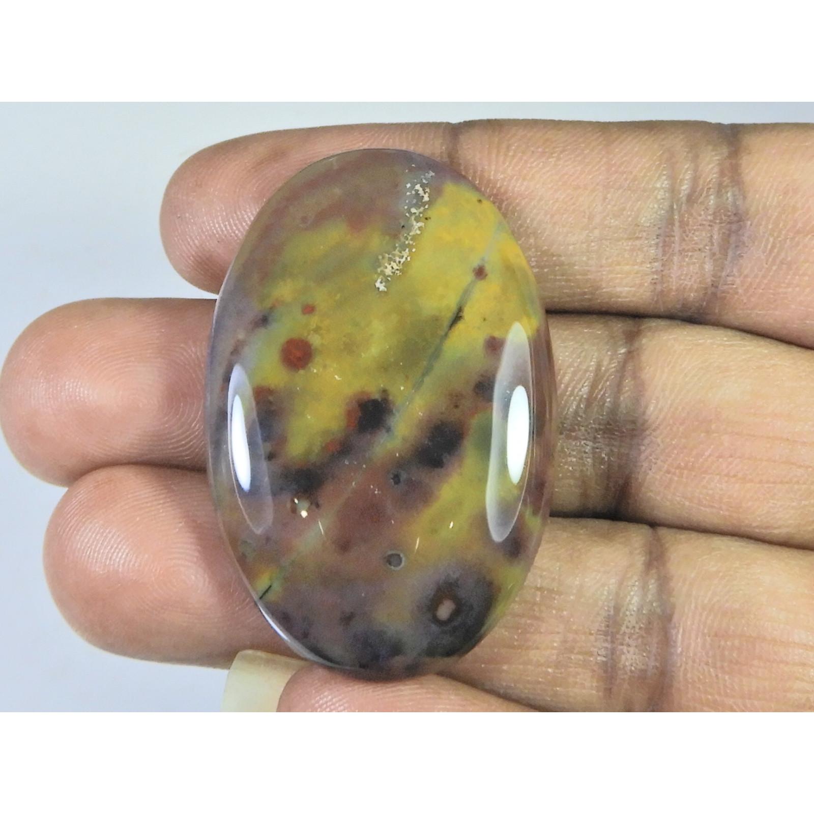 

30X45X06MM Natural Bloodstone Oval Cabochon Loose Gemstone 76Cts. B-349