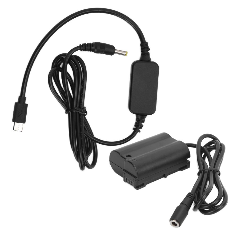 Type C USB To EN‑EL15 Dummy Battery Power Bank Cable for Nikon D810 Z5 6 7 II D750 Camera
