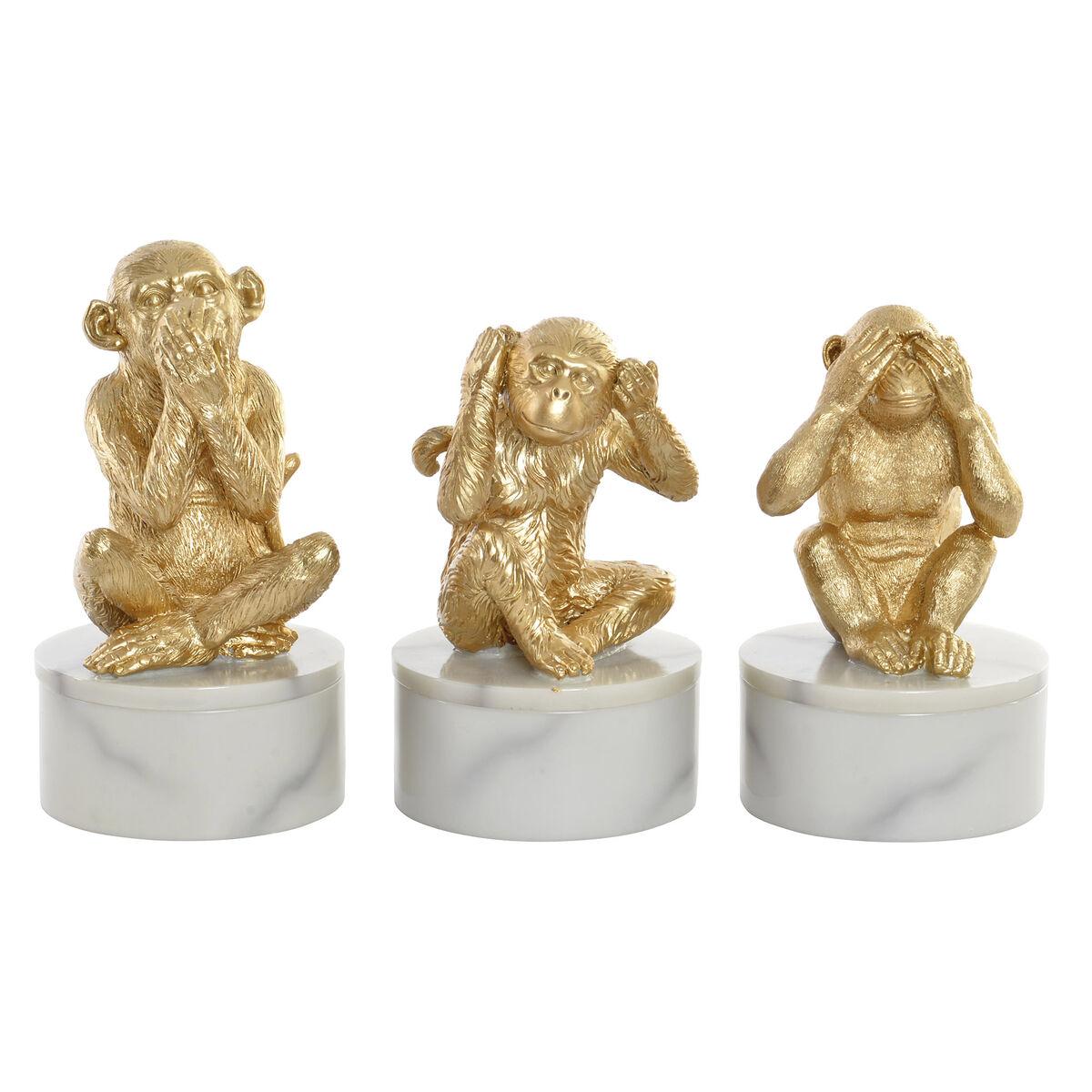 

Декоративная статуэтка DKD Home Decor Белое золото Тропические обезьяны 10,5 x 10,5 x 18,5 см (3 куска) TU прозрачный