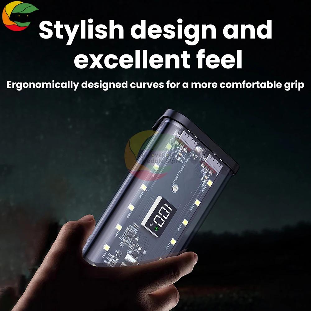 Removable 6-Cell 18650 Battery Case for Power Banks No-Solder Kit with Fast Flash Charging And Camping Light