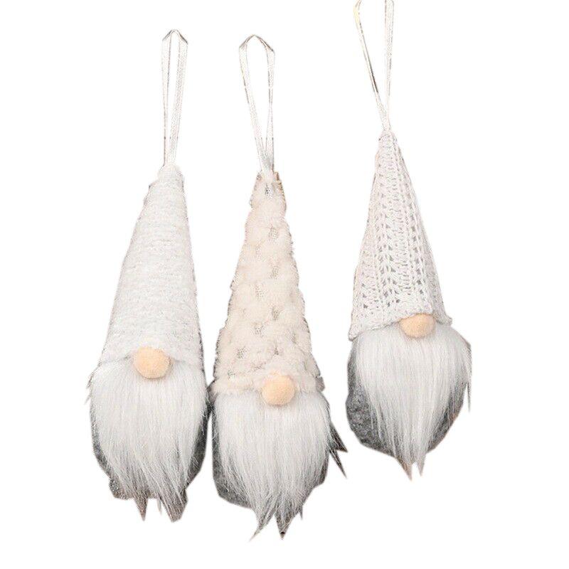 Tree 3x Christmas Hanging Gnome Plush Gonk Santa Doll Pendants Decoration Xmas