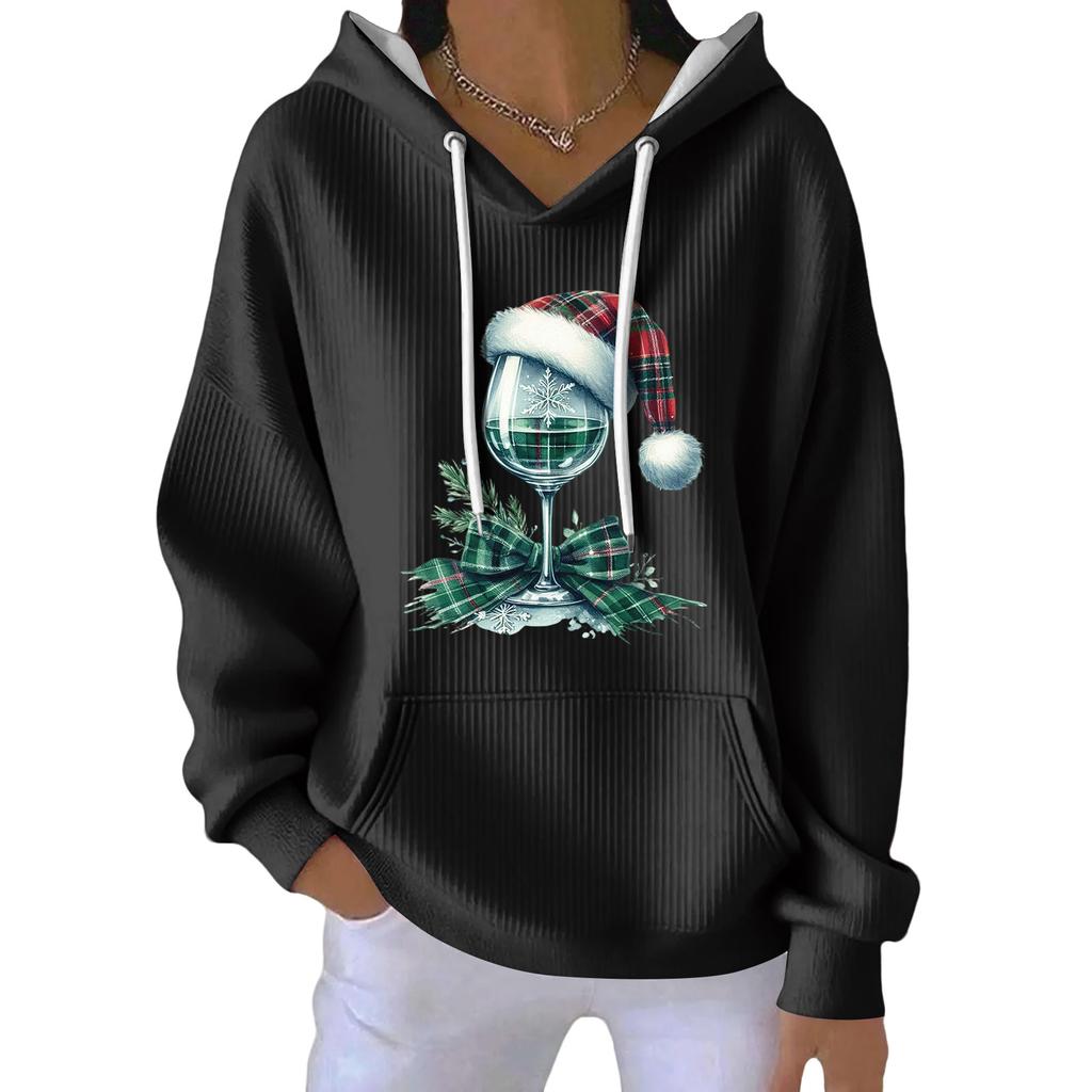 Women's Fashion Casual Christmas Angel Print Pullover Long-Sleeve Sweatshirt