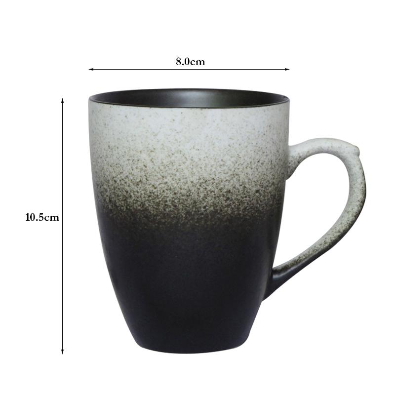 320ml Ceramic Mug Coffee Cup Milk Tea Coffee Mug Vintage Gradient Matt Porcelain Mugs Home Office Coffee Tea Cup Drinkware Gift