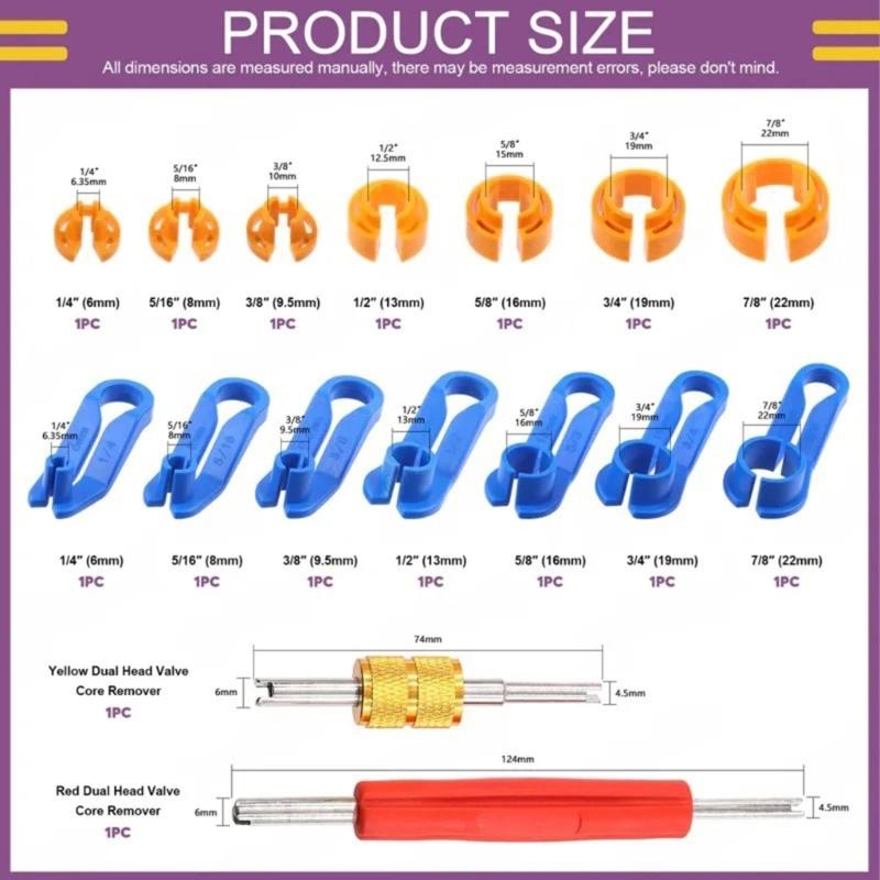 16Pieces Car High Strength Plastic Removal Tool Disassembly Set for Easy Disconnection of Fuels Heater and Cooling Lines