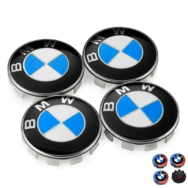 For BMW E36 E46 E53 E90 E60 E61 E93 E87 X3 X5 F30 F20 F10 G30 Accessories 4Pcs 56/68mm Car Wheel Center Hub Cap Auto Rim Covers