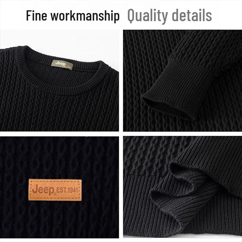 Jeep Men's Pure Cotton Crew Neck Sweater