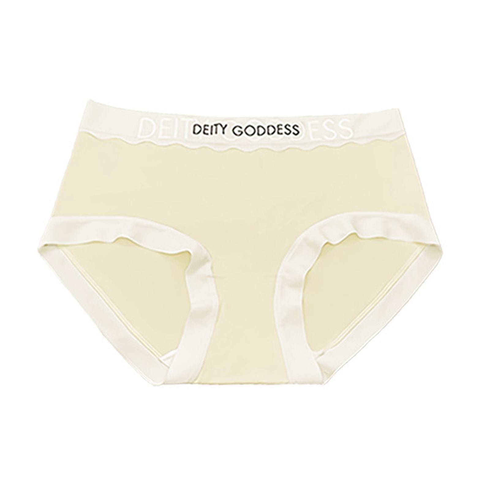 Women High Waist Briefs Soft Cotton Underwear Stretchy Mid Rise Panties Comfortable Seamless Design Multipack M бежевый