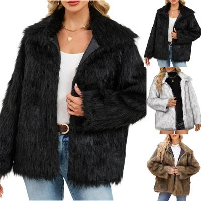 Women's Winter Fashion Casual Lapel Plush Mid-length Coat