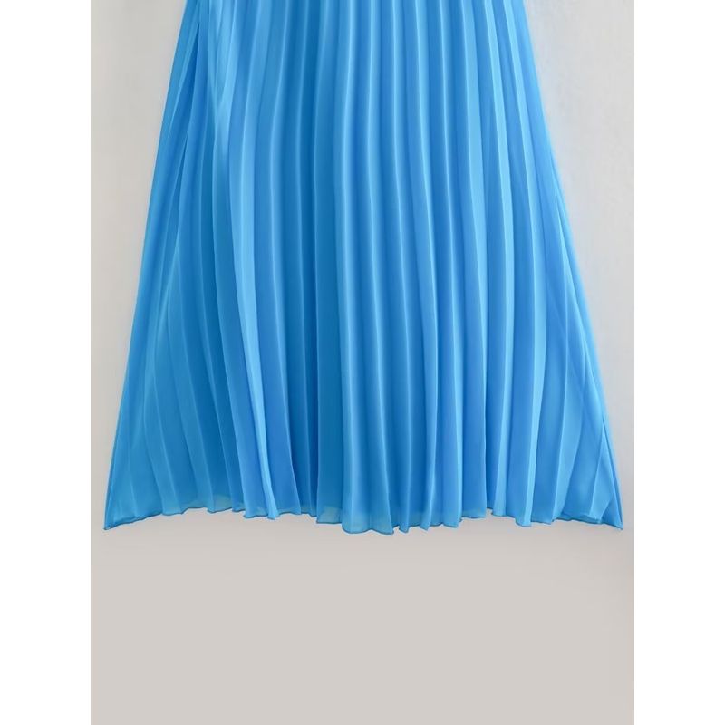 Kaslead New Arrival Women's Clothing Fashion Style Small Pleated Intimates Style Hanging Collar Dress 3564111 420