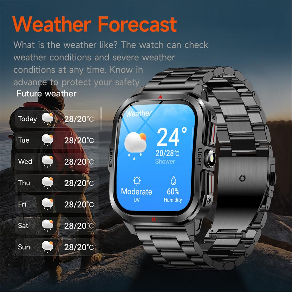 SACOSDING Rugged Smart Watch Men Outdoor Sport Smart Watches Heart Rate Monitor Bluetooth Call Man Smartwatch For Androd ios