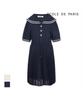 ECOLEDEPARIS Sailor Collar Pleated Dress_Rb36Wocm34Z