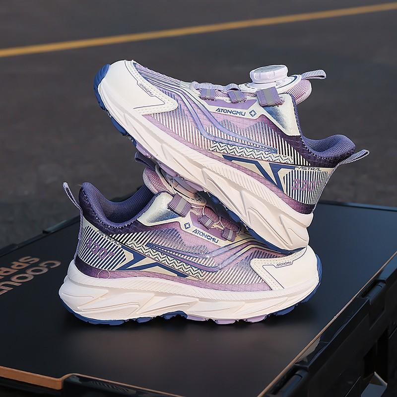 Boys' sneakers 2025 spring and autumn new rotating button children's breathable running shoes girls casual dad shoes tide