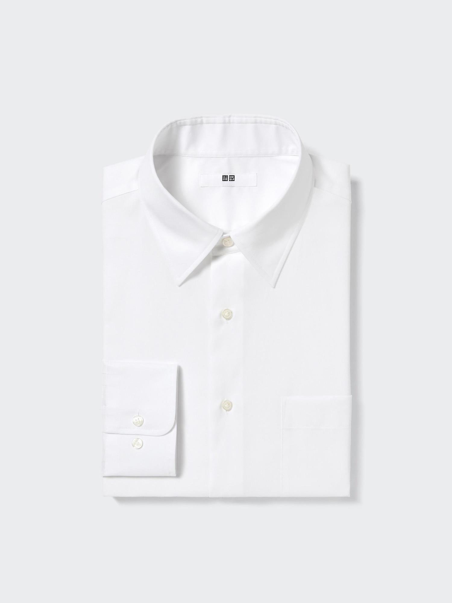 

Uniqlo Япония Рубашка с широкой планкой из тонкой ткани Обычный цвет Длинный рукав 00 WHITE/XS