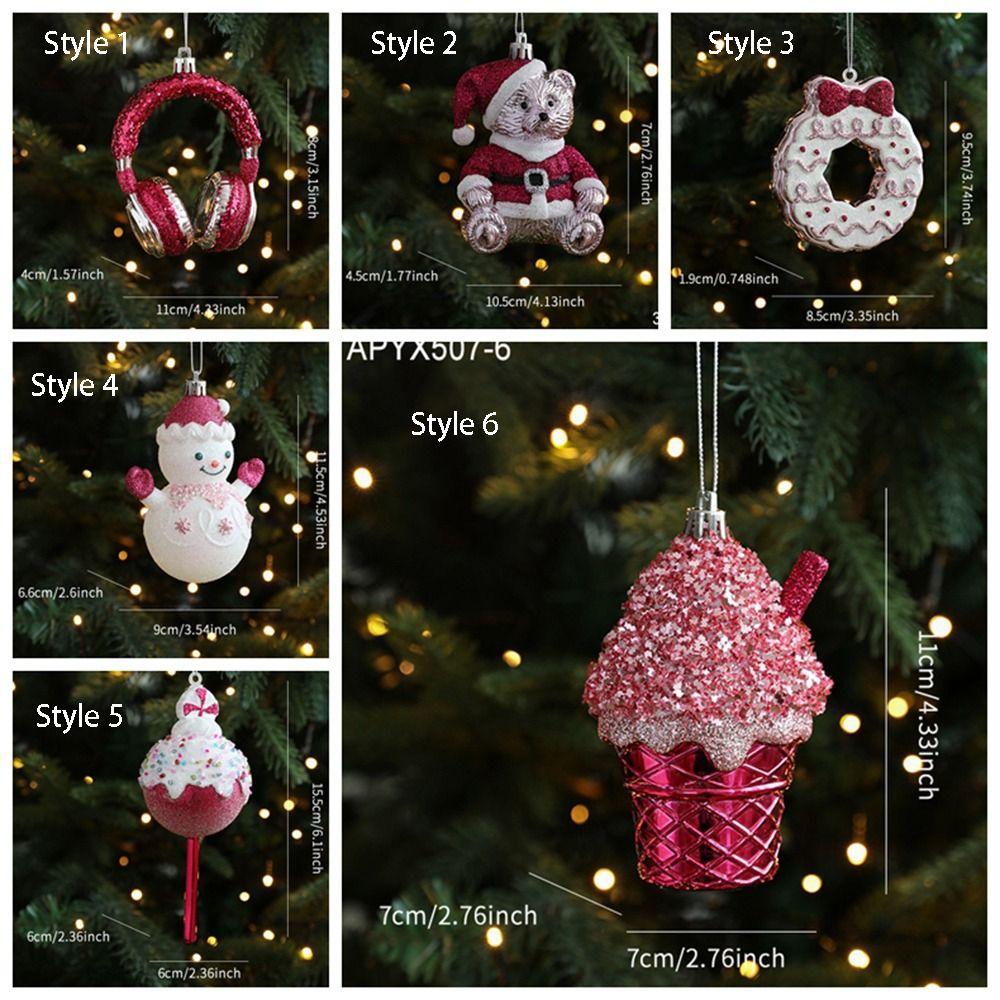 Shatterproof Xmas Tree Hanging Pendant Santa Claus Snowman Pendant Hanging Ornament Party