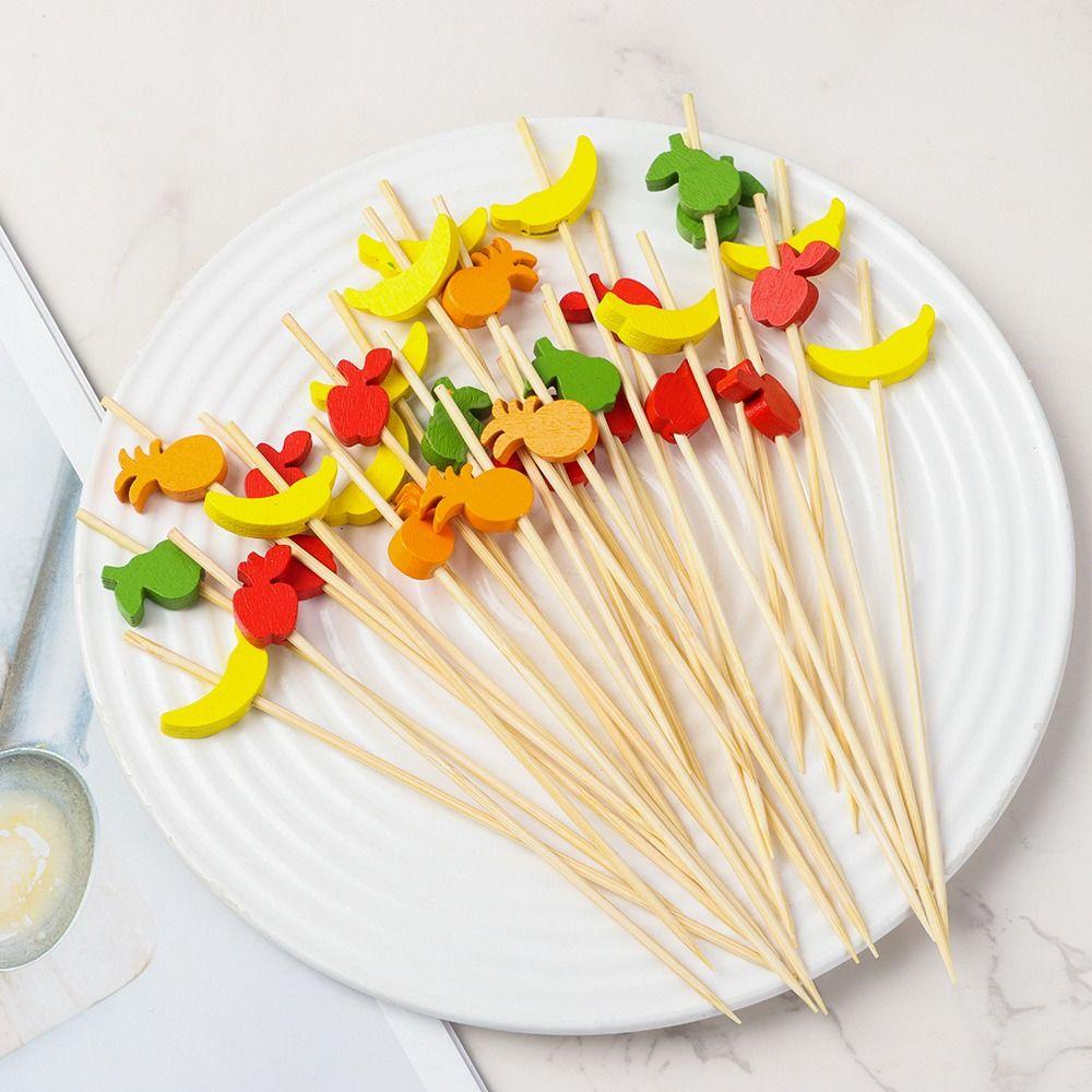 Picnic Party Supplies Cocktail Fork Wooden Dessert Salad Stick Cocktail Pick  Food Cupcake Fruit