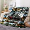 1Pc Tractor Truck Print Flannel Blanket, High quality Comfortable for All Seasons, Home Decor, Warmth and Comfort, Perfect for Christmas Gifts