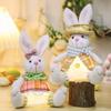 Easter Rabbit Decorations Glowings Easter Rabbit Ornament Handmade Plush Easter Doll Toy for Holiday Table Home