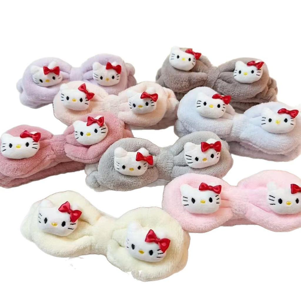 Korean Cute Cartoon Bear Bow Hairband for Students - Solid Plush Animal Headband