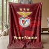 Benfica FC Benutzerdefinierter Text Flanell-Kuscheldecke, Leichte Gemütliche Bett- Sofa-Decke