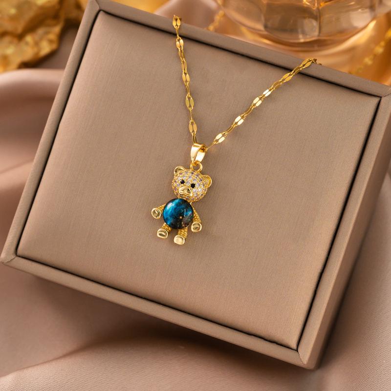 Exquisite Micro-Inlaid Full Diamond Real Gold Titanium Steel Necklace - Women's Luxury Clavicle Chain