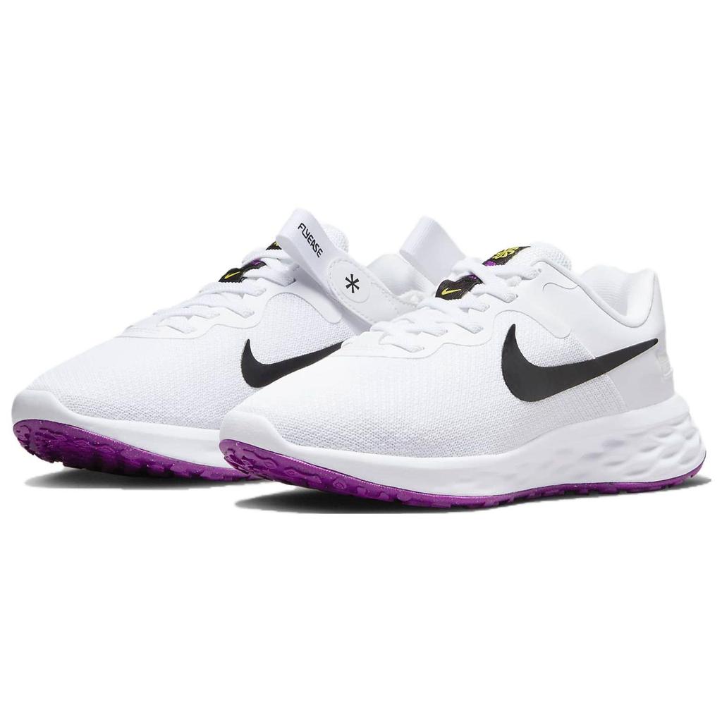 Nike Revolution 6 Non-Slip Shock Absorbing Low-Top Running Shoes Women sneaker White DC8998-101