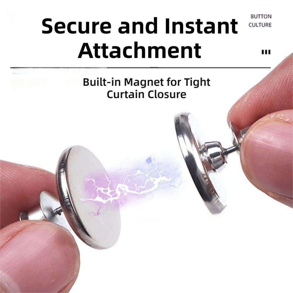 10Pairs Detachable Magnetic Button Clips Strong Magnetic Magnetic Buckle Tie-backs  Window Screen