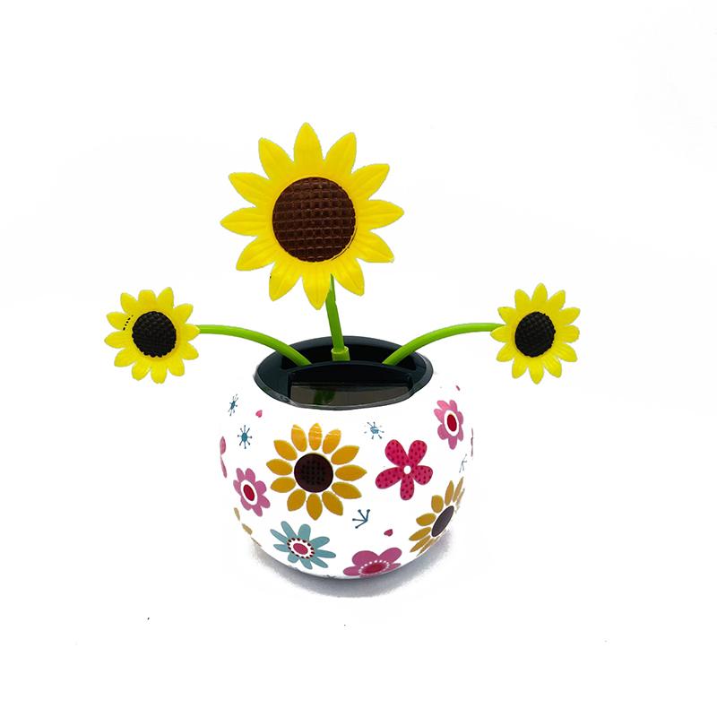 Solar Dancing Sunflower Toys, Reusable Solar Shaking Head Decoration, Cute Flower Flower Pot Toys Suitabl