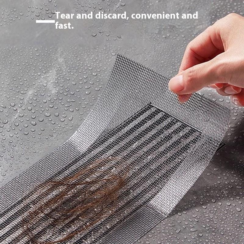 Self-Adhesive Floor Drain Stickers Cutable Shower Drain Hair Catcher Disposable Mesh Sink Strainer Filter Screen Sticker
