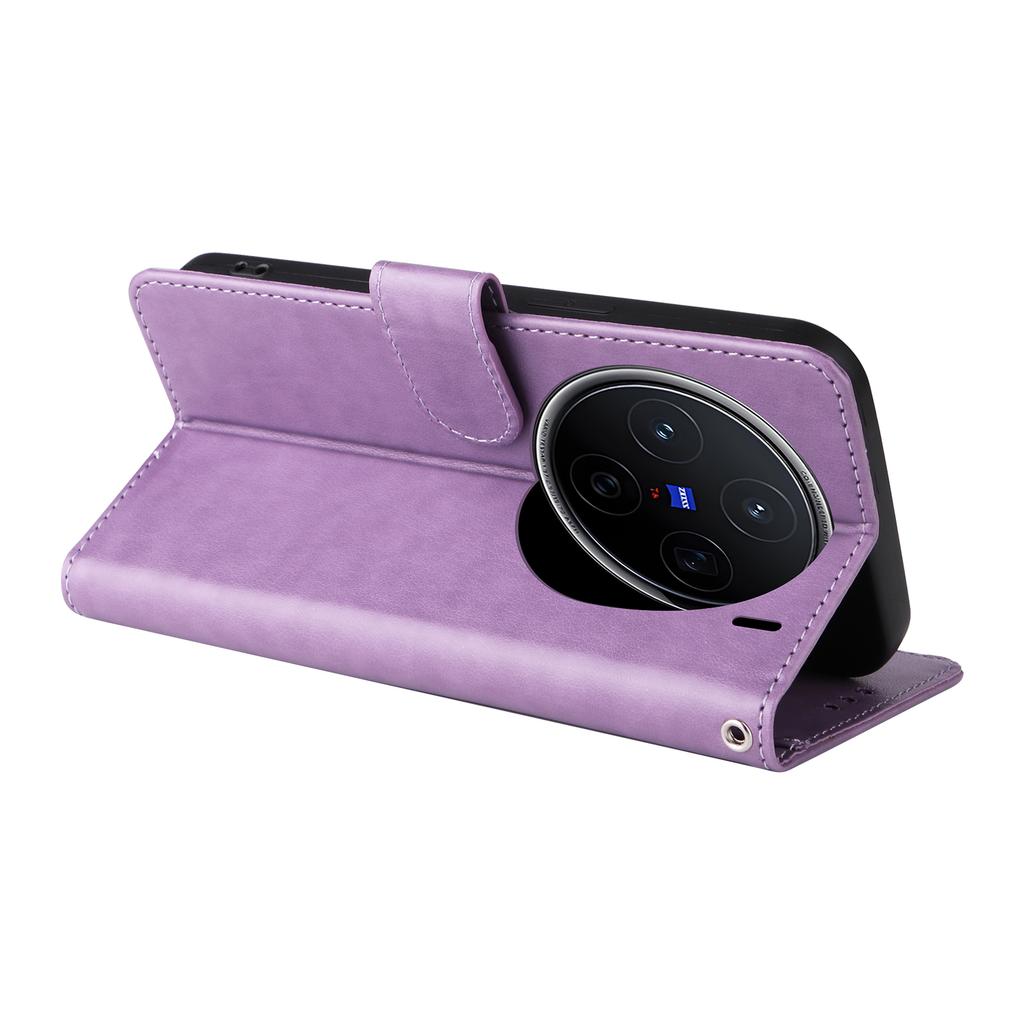 Dla vivo X200 5G Skórzane Etui Motyl Kwiatowy Nadruk Portfel Stojak Pokrowiec