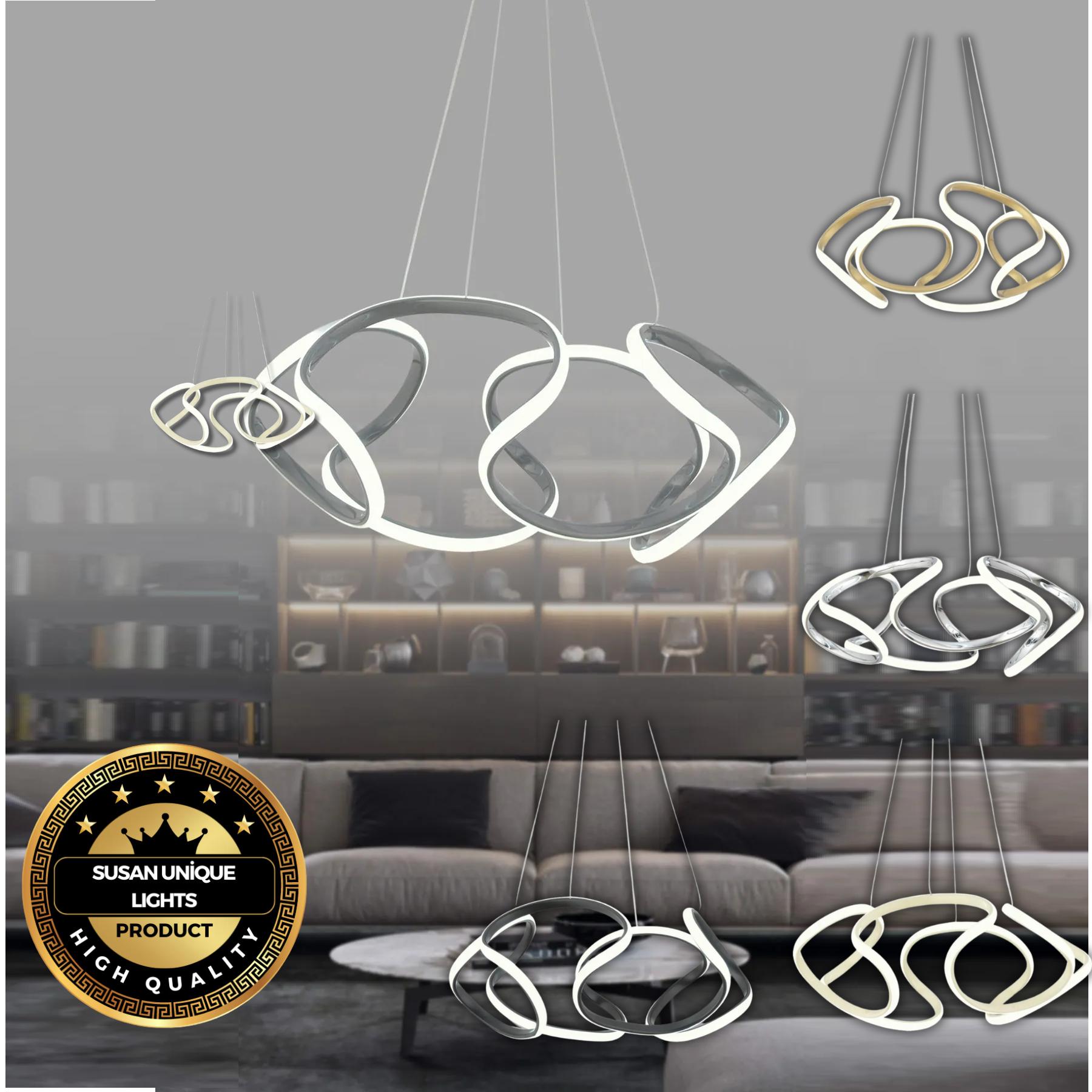 

Honos современный подвесной светильник, светодиодная люстра для гостиной, кухни, зала, светодиодная люстра - 5 разных цветов дым